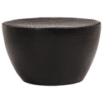 Coffee Table Hammered Aluminium ?50x30 cm Black