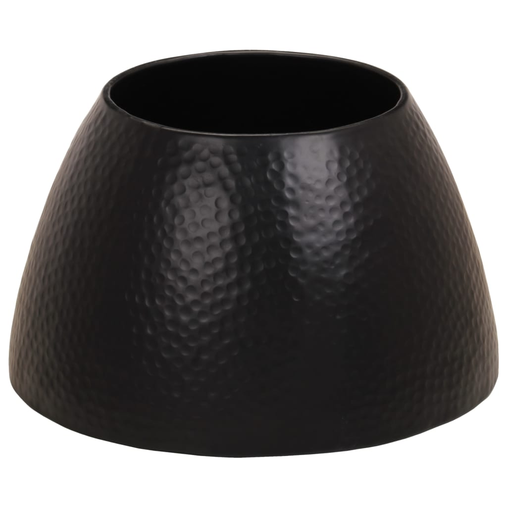 Coffee Table Hammered Aluminium ?50x30 cm Black