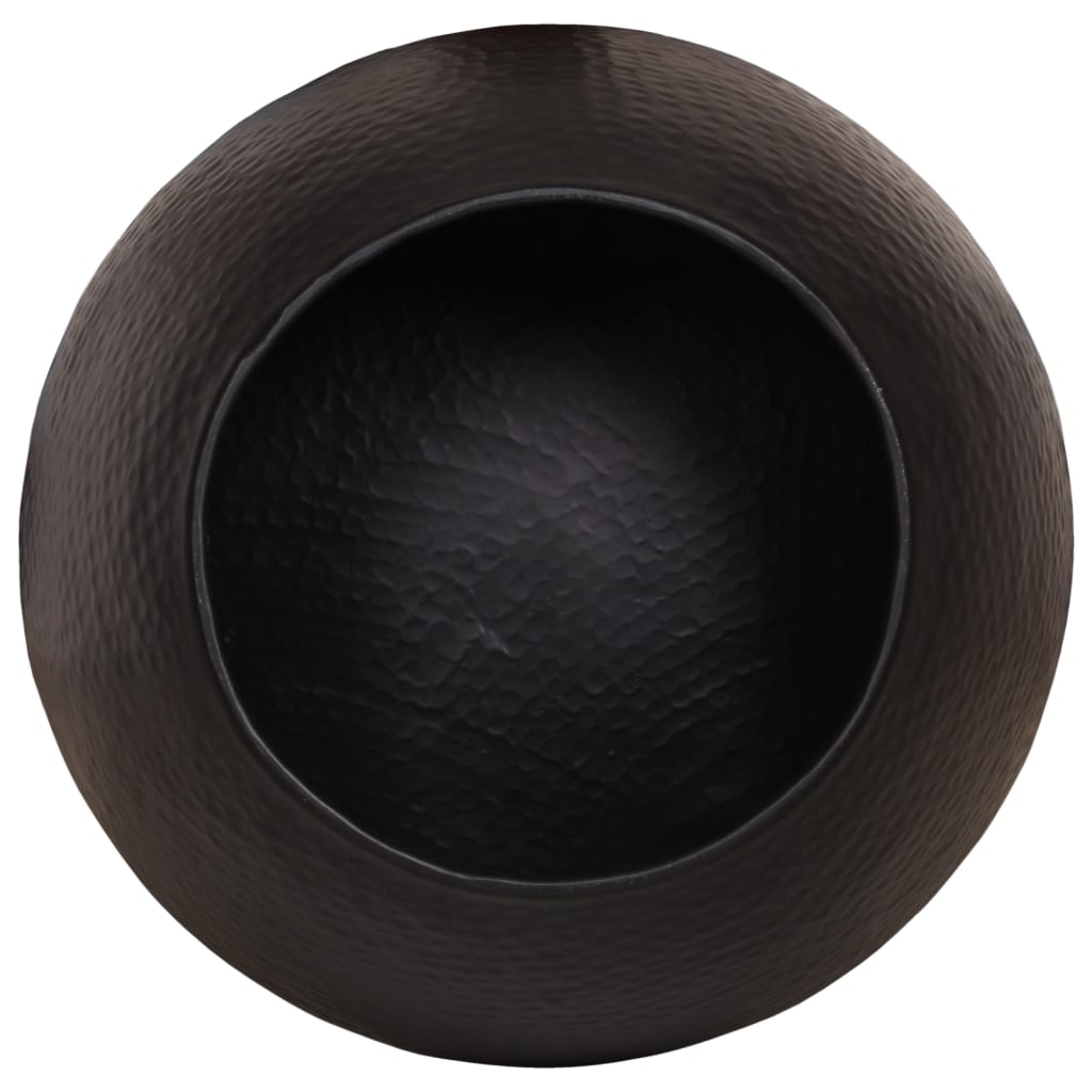 Coffee Table Hammered Aluminium ?50x30 cm Black