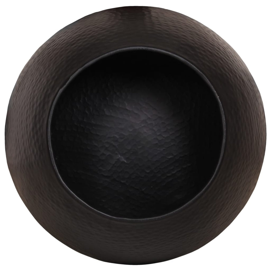 Coffee Table Hammered Aluminium ?50x30 cm Black
