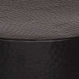 Coffee Table Hammered Aluminium ?50x30 cm Black
