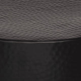 Coffee Table Hammered Aluminium Ø 50x30 cm Black - Close-Up Angle