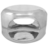 Coffee Table Aluminium 50x50x30 cm Silver - Top-Down View