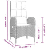 4 Piece Garden Dining Set with Cushions Grey Poly Rattan - Extra Image