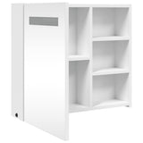 Bathroom Mirror Cabinet with LED Light White 60x13x52 cm