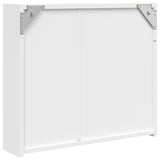 Bathroom Mirror Cabinet with LED Light White 60x13x52 cm - Low Angle