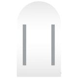 Bathroom Mirror Cabinet with LED Light Arched White 42x13x70 cm - Rear View