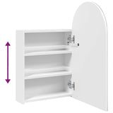 Bathroom Mirror Cabinet with LED Light Arched White 42x13x70 cm