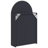 Bathroom Mirror Cabinet with LED Light Arched Grey 42x13x70 cm - Low Angle