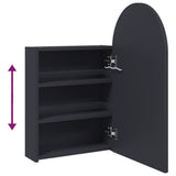 Bathroom Mirror Cabinet with LED Light Arched Grey 42x13x70 cm - Extra Image