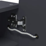 Bathroom Mirror Cabinet with LED Light Arched Grey 42x13x70 cm - Extra Image