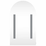 Bathroom Mirror Cabinet with LED Light Arched Black 42x13x70 cm