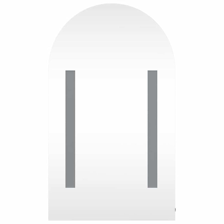 Bathroom Mirror Cabinet with LED Light Arched Black 42x13x70 cm