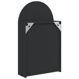 Bathroom Mirror Cabinet with LED Light Arched Black 42x13x70 cm - Low Angle