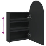 Bathroom Mirror Cabinet with LED Light Arched Black 42x13x70 cm - Extra Image