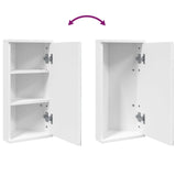 Corner Bathroom Mirror Cabinet White 30x24x60 cm - Close-Up Angle