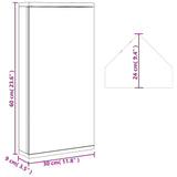 Corner Bathroom Mirror Cabinet White 30x24x60 cm - Extra Image