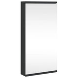 Corner Bathroom Mirror Cabinet Black 30x24x60 cm - Front View