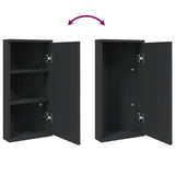 Corner Bathroom Mirror Cabinet Black 30x24x60 cm - Close-Up Angle