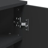 Corner Bathroom Mirror Cabinet Black 30x24x60 cm - Low Angle