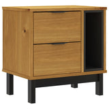 Bedside Cabinet FLAM 49x35x50 cm Solid Wood Pine - Front View
