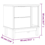 Bedside Cabinet FLAM 49x35x50 cm Solid Wood Pine - Extra Image