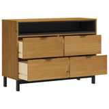 Drawer Cabinet FLAM 110x40x80 cm Solid Wood Pine - Top-Down View