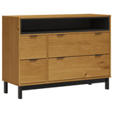 Drawer Cabinet FLAM 110x40x80 cm Solid Wood Pine - Front View