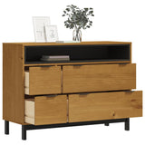 Drawer Cabinet FLAM 110x40x80 cm Solid Wood Pine - Side View