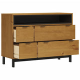 Drawer Cabinet FLAM 110x40x80 cm Solid Wood Pine - Top-Down View