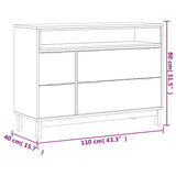 Drawer Cabinet FLAM 110x40x80 cm Solid Wood Pine - Extra Image