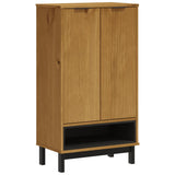 Shoe Cabinet FLAM 59.5x35x107 cm Solid Wood Pine - Front View