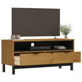 TV Cabinet FLAM 110x40x50 cm Solid Wood Pine - Side View