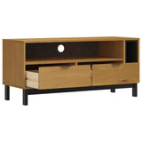 TV Cabinet FLAM 110x40x50 cm Solid Wood Pine - Top-Down View