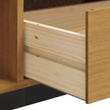 TV Cabinet with Glass Door FLAM 158x40x50 cm Solid Wood Pine