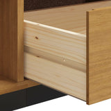 TV Cabinet with Glass Door FLAM 158x40x50 cm Solid Wood Pine - Low Angle