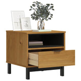 Side Table FLAM 50x50x50 cm Solid Wood Pine - Side View