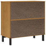 Sideboard with Glass Door FLAM 80x40x80 cm Solid Wood Pine - Close-Up Angle