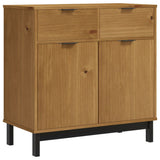 Sideboard FLAM 80x40x80 cm Solid Wood Pine - Front View