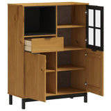 Highboard with Glass Door FLAM 92x40x122.5 cm Solid Wood Pine - Top-Down View