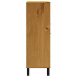 Highboard with Glass Door FLAM 92x40x122.5 cm Solid Wood Pine - Rear View