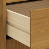 Highboard with Glass Door FLAM 92x40x122.5 cm Solid Wood Pine - Low Angle