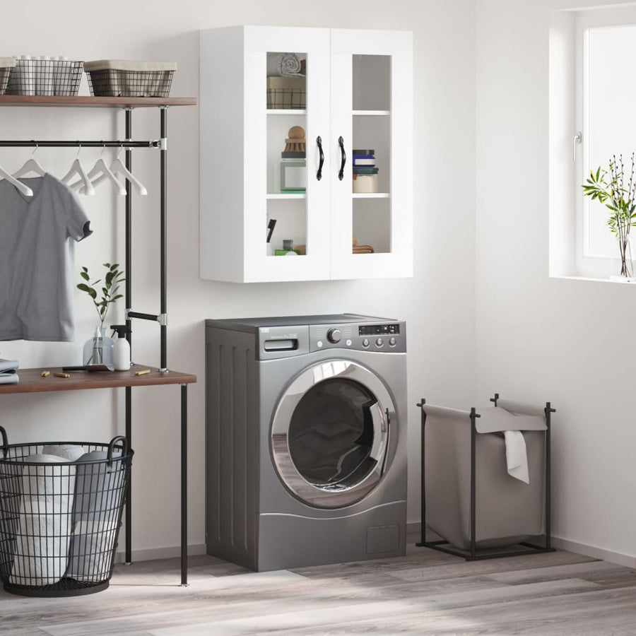 Wall Mounted Cabinet White 69.5x34x90 cm Engineered Wood