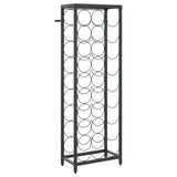 Wine Rack for 27 Bottles Black 34x18x100 cm Wrought Iron - Front View