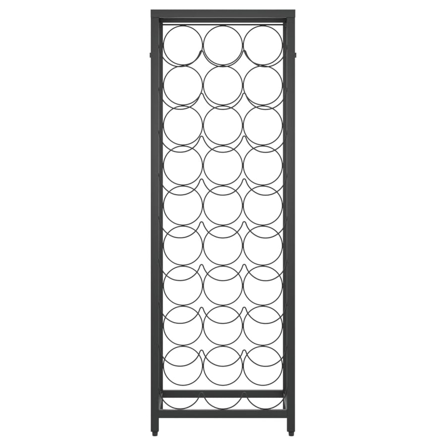 Wine Rack for 27 Bottles Black 34x18x100 cm Wrought Iron