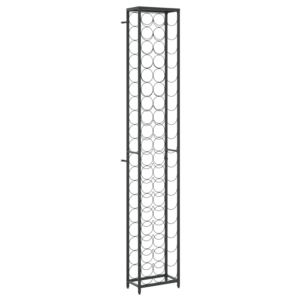 Wine Rack for 57 Bottles Black 34x18x200 cm Wrought Iron
