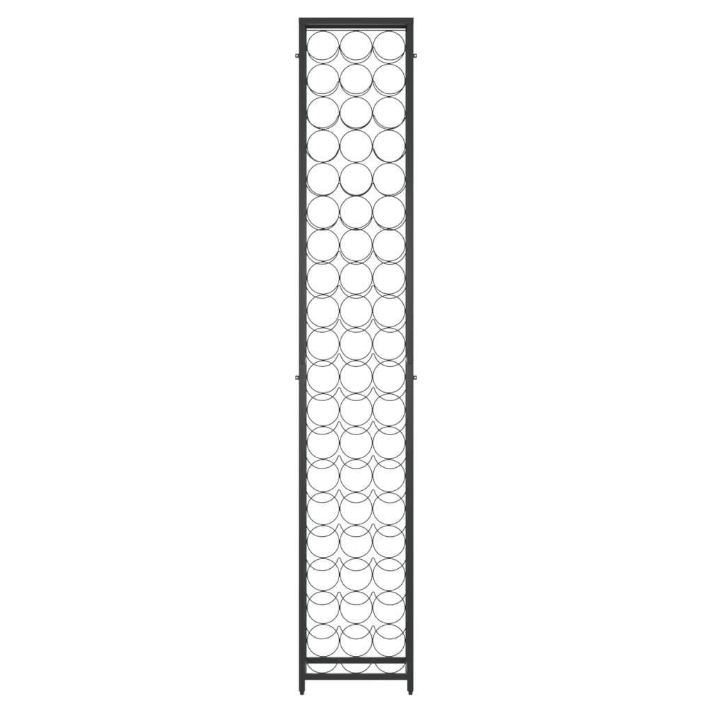 Wine Rack for 57 Bottles Black 34x18x200 cm Wrought Iron