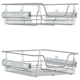 Pull-Out Wire Baskets 2 pcs Silver 45 cm