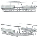 Pull-Out Wire Baskets 2 pcs Silver 45 cm - Front View