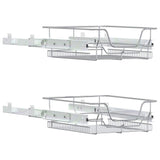 Pull-Out Wire Baskets 2 pcs Silver 45 cm